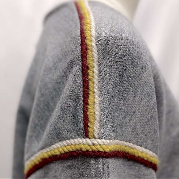 Madewell Embroidered-Trim Crop Sweatshirt Grey Sz Medium - Picture 7 of 12